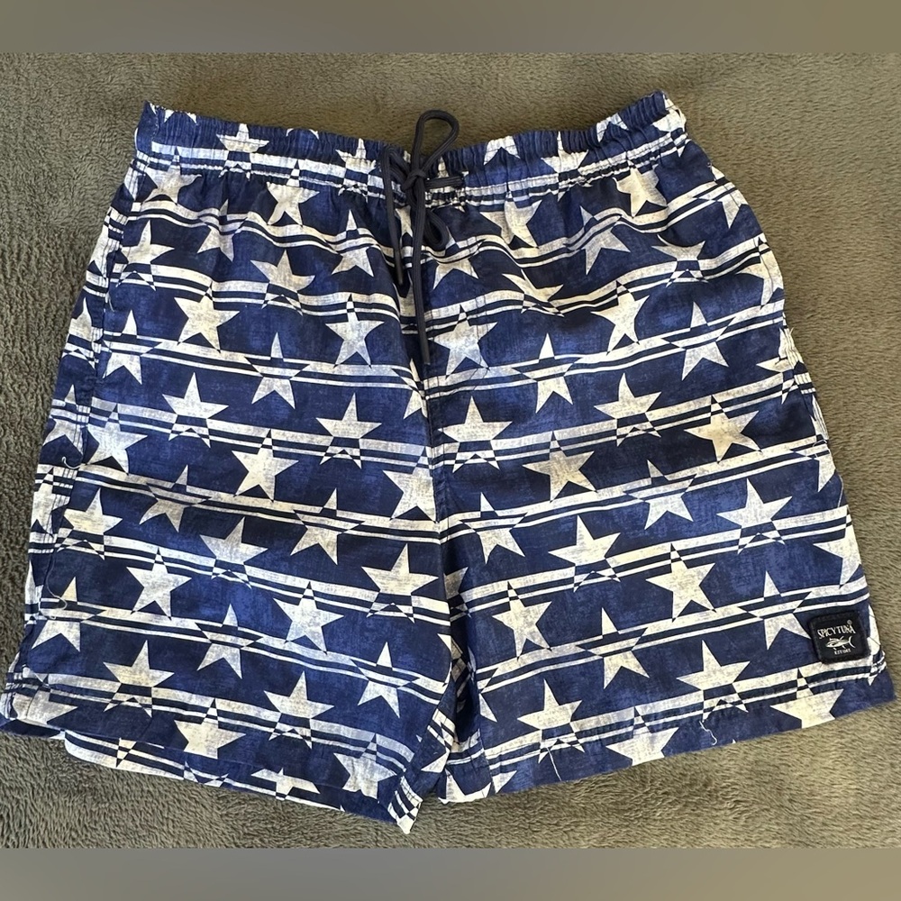 Spicy Tuna navy and white Stars swim trunks size medium